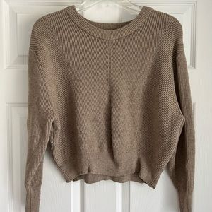 Brown crop knit sweater